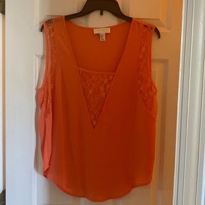 NWOT Forever 21 Plus Size slightly sheer lace trim top; size: OX